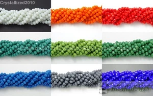 100Pcs Top Quality Czech Crystal Opaque Bright Faceted Rondelle Spacer Beads - Picture 1 of 26