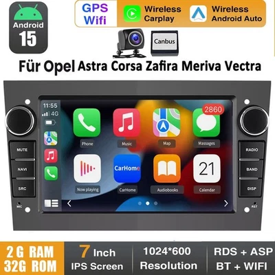 Android 15 Autoradio GPS Für Opel Zafira B Corsa C D Astra G H Vivaro Vectra C - Bild 1 von 4