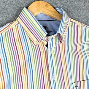 Fynch-Hatton Shirt Mens Medium Multicolour Stripe Long Sleeve Premium Cotton - Picture 1 of 13