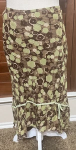 Vtg 90s Allison Taylor 100% Silk Midi Skirt Size L Whimsy Fairy Cottage Ethereal - Picture 1 of 5