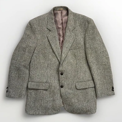 Blazer Abrigo Deportivo Harris Tweed Vintage 40R Marrón Tejido a Mano Lana Hecho en Inglaterra Foto 1 de 4