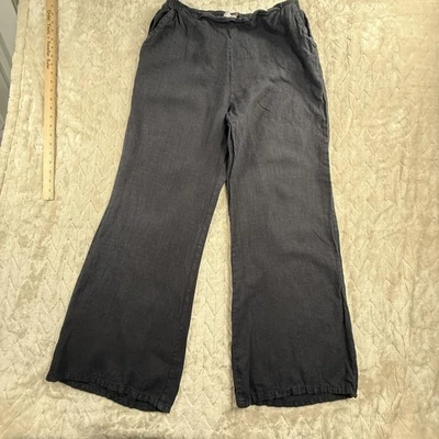 Pantalones Match Point para mujer grandes de lino pierna ancha relajados informales de verano Foto 1 de 4