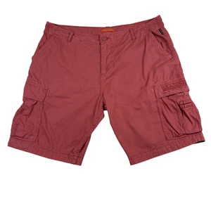 Napapijri Geographic Mens W38 Cargo Utility Outdoor Shorts Rose Red Y2K Gorpcore - Picture 1 of 13