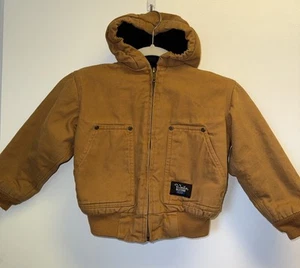 Walls Blizzard Pruf Coat Hooded Fleece Lined Brown Jacket Size 4/5 Farm Outdoors - Picture 1 of 7