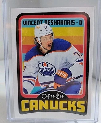 2024-25 O-Pee-Chee Hockey - Vincent Desharnais #18 Retro Edmonton Oilers NHL  - Image 1 of 4