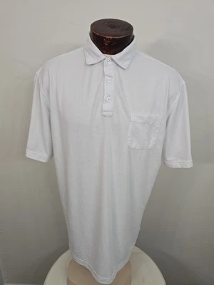 Polo Onward Reserve Para Hombres XL Blanco Azul Manga Corta Con Bolsillo Foto 1 de 4