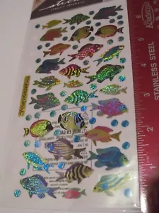 13 PC STICKO STICKER SHEETS PRISMATIC FISH LOT SEA LIFE COLORFUL STICKOPOTAMUS - Picture 1 of 3