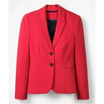 Nuevo con etiquetas Chaqueta Blazer Boden Elizabeth Ponte Rojo Baya Rosa Dos Botones Talla 10R Foto 1 de 4