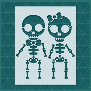 Baby Skeletons Skull Stencil – Reusable & Durable – 10 Mil High Quality Mylar - Picture 1 of 5