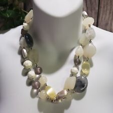 Grey and Cream Long Necklace 39.5 inch New York & Company Necklace