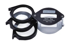 LEAF POCKET LINE LOUPE LENS 36mm 4.5X (3 PIECES) LIB-03 MADE IN JAPAN - Picture 1 of 1