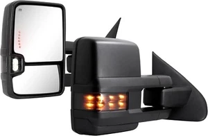Towing Mirrors Compatible with 2014 2015 2016 2017 2018 Chevy Silverado GMC Sier - Picture 1 of 6