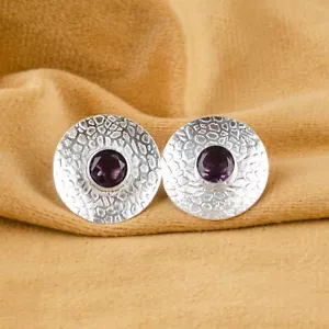 Amethyst Gemstone 925 Sterling Silver Earring Handmade jewelry Earring - Picture 1 of 3