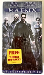 The Matrix VHS 1999 T- Shirt On-Pack Collectors Edition SEALED Keanu Reeves - Picture 1 of 13
