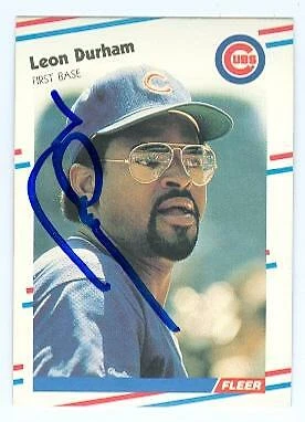 Leon Durham autographed baseball card (Chicago Cubs) 1988 Fleer #420 - Image 1 of 1