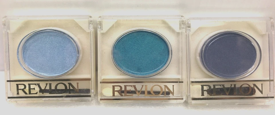REVLON Custom Eyes Eye Shadow CHINA BLUE, AQUA,BLUESTONE *VINTAGE ORIGINAL AS-IS - Image 1 of 4