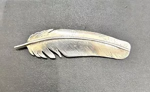 Vintage Sterling Silver Feather Brooch Pin - Picture 1 of 3