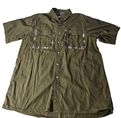 Gamekeeper Men's Short Button Up / Pockets Camo Shirt Size XL - Image 1 of 4