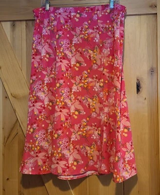 Falda Christopher Banks Mujer 16 Rosa Floral Acampanada Elástica Cremallera Rodilla Extravagante Foto 1 de 4