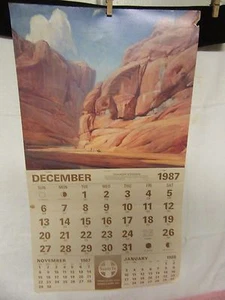 Vintage 1988 ATSF Santa Fe Railroad Gerald Cassidy "Canyon de Chelly" Calendar-a - Picture 1 of 10