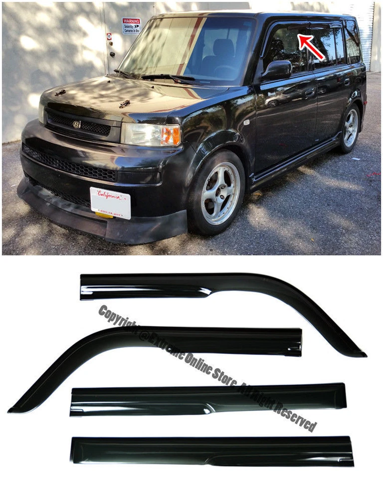 WINDOW SIDE VISORS SCION XB 2004-2007 MUGEN STYLE SHADE GUARD DEFLECTORS RAIN Foto 1 de 1