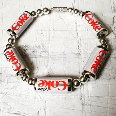 Unique DIET COKE CANS BRACELET handcrafted COCA COLA bangle GIFT soda COOL! - Image 1 of 2
