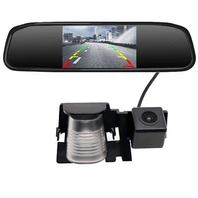 4.3"Mirror Monitor Reversing Rear Backup Camera Kit For Jeep Wrangler JK 2012-16 - Image 1 of 4