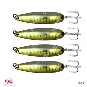 Cantidad 4 cucharas de fundición de caballa verde 3 oz plantilla arrastre cocodrilos gancho agudo @US - Imagen 1 de 5