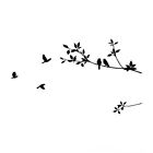 Flying Birds  Wall Sticker Tree Branches Wall Stickers Removable Diy Murals Home