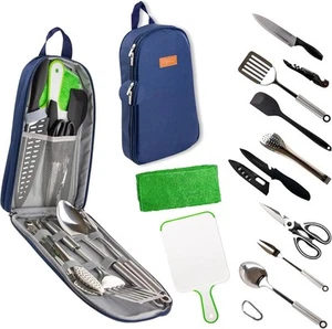 Camp Cooking Utensil Set & Outdoor Kitchen Gear Cookware Kit, Portable Compact - Picture 1 of 6