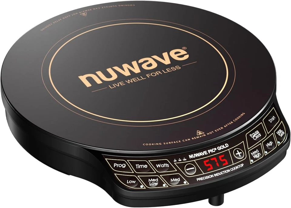 Nuwave Precision Induction Cooktop Gold, 12” Shatter-Proof Ceramic Glass Surface - Image 1 of 4