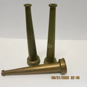 1 1/2" Brass Fire Nozzles 10" Powhatten Brass Works Lot of 3 New Old Stock - Picture 1 of 11