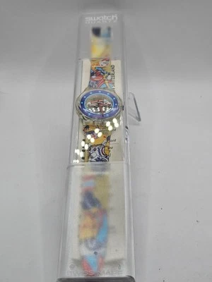 Vintage & Rare 1993 Swatch Watch Circus Clowns Riding Motorcycles GK155 - Image 1 of 4