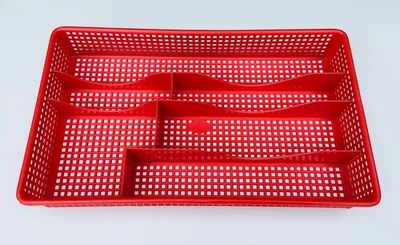 Bandeja de cubiertos de plástico rojo Addis vintage años 60/70 Inglaterra. Foto 1 de 4