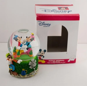 Disney Enesco Musical Snowglobe Strolling Through the Park Mickey Minnie Goofy - Picture 1 of 7