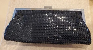 VINTAGE FREDERICKS OF HOLLYWOOD BLACK METAL MESH EVENING BAG/CLUTCH/CROSSBODY  - Picture 1 of 5