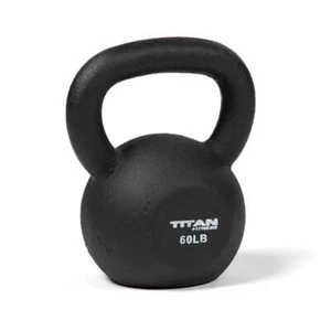 Titan Fitness 60 LB Cast Iron Kettlebell, Single Piece Casting, LB Markings - Picture 1 of 6