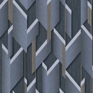 Sample Erismann Geometric Wallpaper Navy Gold Textured Glitter 10145-08 - Picture 1 of 9