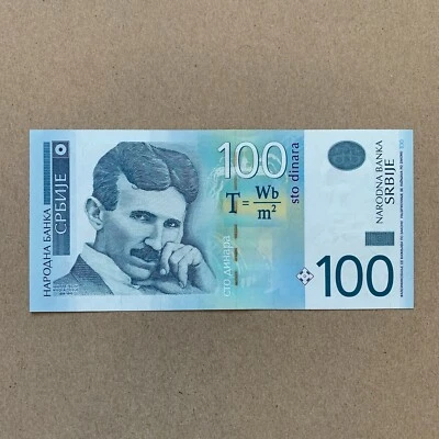 Billete NIKOLA TESLA moneda serbia papel moneda recuerdos billete Nicola TESLA Foto 1 de 2