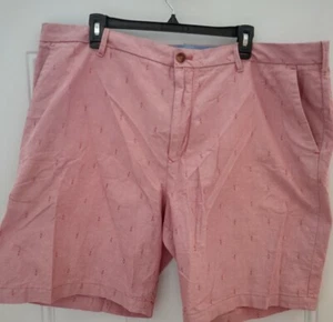 IZOD Men's Classic Bermuda Shorts! Gently Worn - Size 34🤙 Great Pink Anchors🦜 - Picture 1 of 3