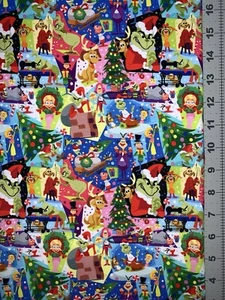 Grinch Stole Christmas Custom Fabric Fat Quarter 18x28” Cotton Spandex - Picture 1 of 3