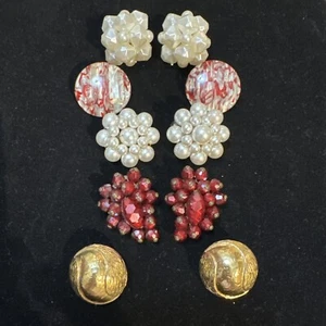 Vintage Lucite, Perle, Strass GT Clipon Ohrringe (5) einige Japan & Österreich - Bild 1 von 8