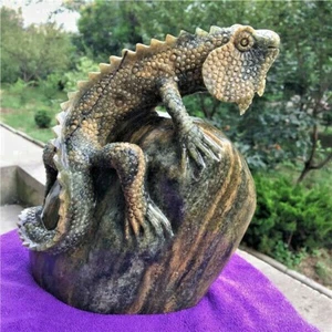 7,87 lb una estatua llena de lagarto dinámico de una roca de jade azul tibetana perfecta 453 - Imagen 1 de 11