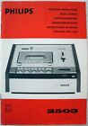 PHILIPS Manual for 2503 Cassette Player Mint