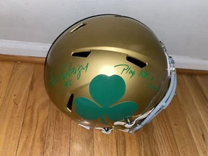 CASCO DE FÚTBOL AMERICANO F/S IRLANDÉS DE LUCHA FIRMADO POR RUDY RUETTIGER CERTIFICADO DE AUTENTICIDAD BAJO INSC - Imagen 1 de 8