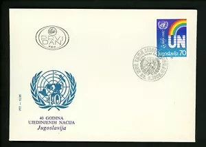 Postal History Yugoslavia FDC #1740 UN Anniversary rainbow United Nations 1985 - Picture 1 of 2