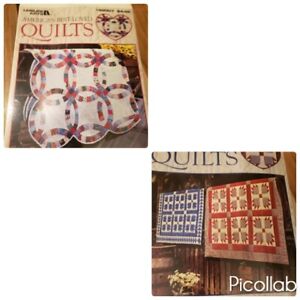 DOUBLE WEDDING RING/ BEAR PAW QUILT PATTERN and VINYL TEMPLATE SET LEISURE ARTS 