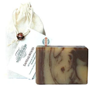 Sandalwood Handmade Bar Soap - Large 5.5-6 oz size with - Picture 1 of 17