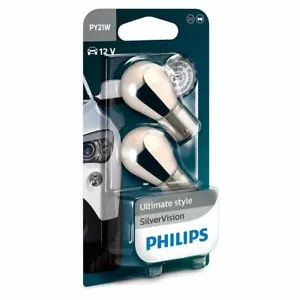 PHILIPS 12496SVB2 PY21W SilverVision Halogen Indicator 12V 21W BAU15s Duo - Picture 1 of 1