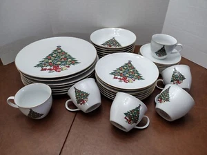 36 Pc “Christmas Treasure” Jamestown China Porcelain Dinnerware Service for 6+ - Picture 1 of 13